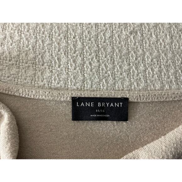 Lane Bryant‎ Beige Open Front Cardigan Plus Size 14/16 Lightweight Rayon Blend - Picture 6 of 10